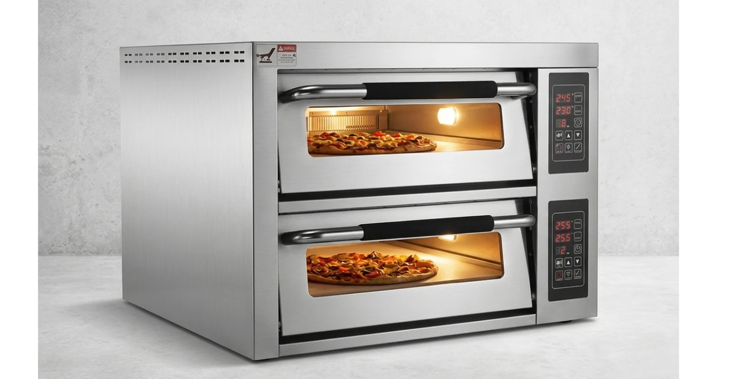 Four à pizza électrique double chambre professionnel acier inoxydable 304