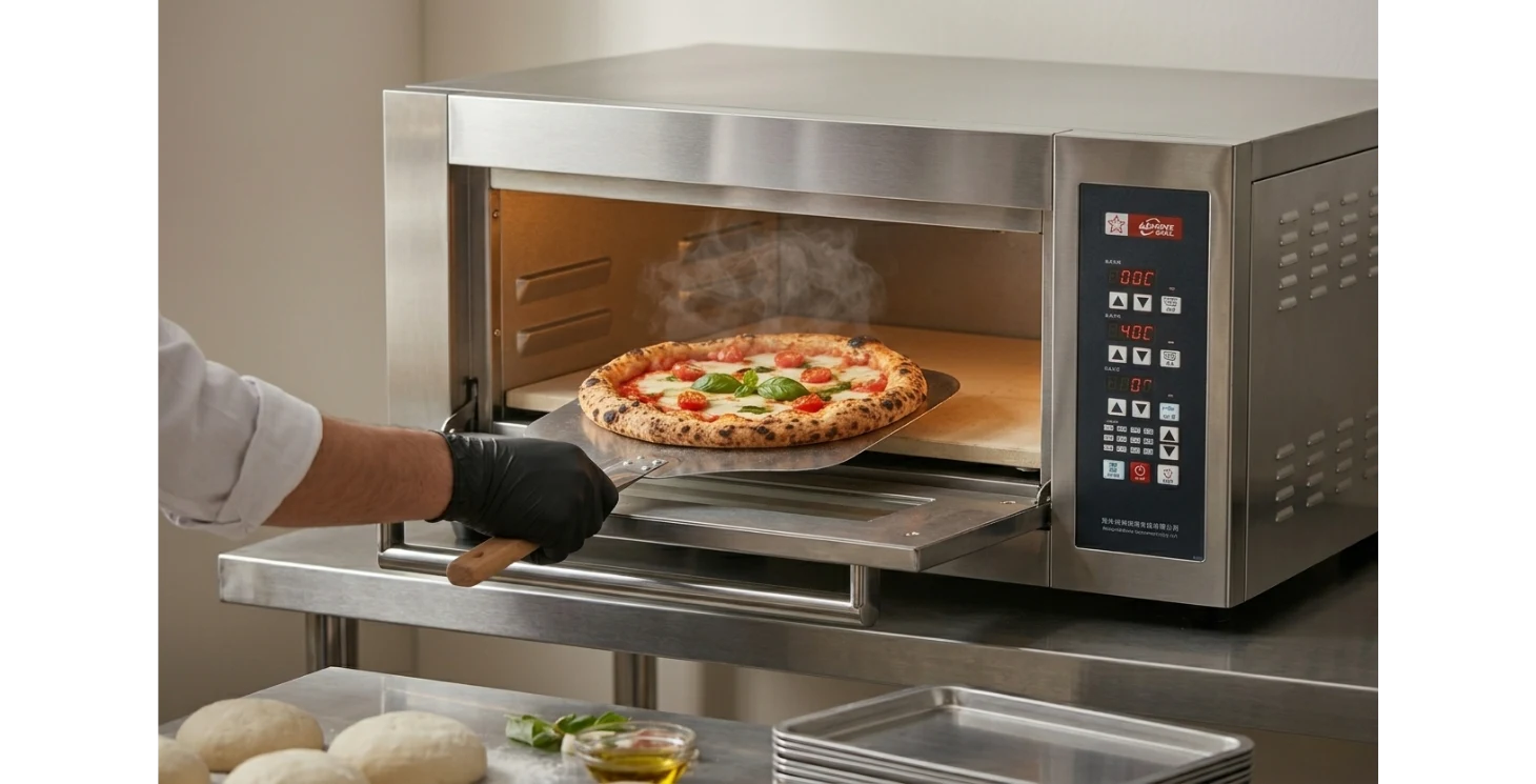 Four à pizza électrique professionnel 220V monophasé acier inoxydable